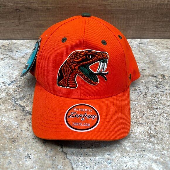 Zephyr FAMU Rattlers Hat Orange Snapback Cap Embroidered Logo NWT - Picture 1 of 11